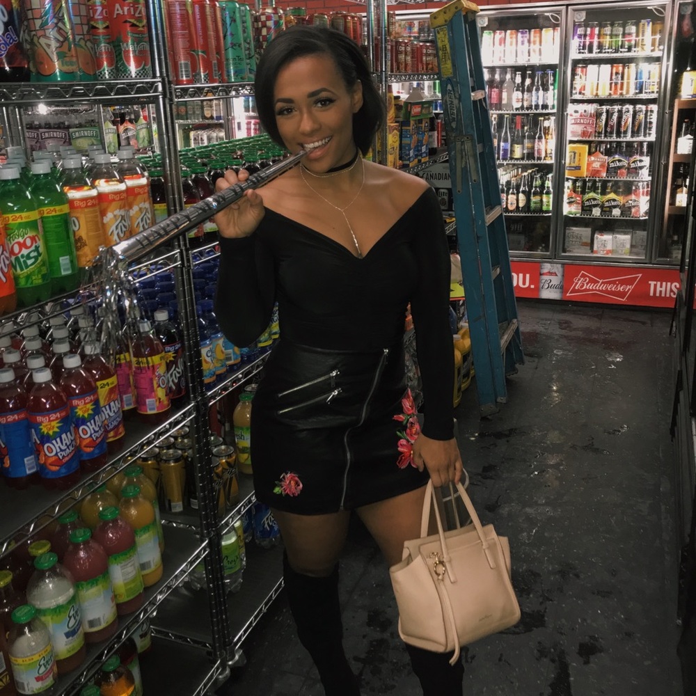 Black faux Leather Mini Skirt